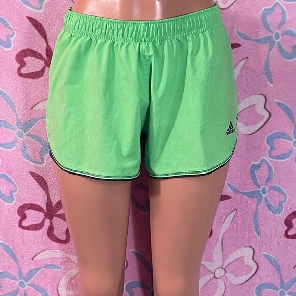 Adidas Womens Climalite Green Running Shorts Size S Polyester Flawed - Picture 1 of 9